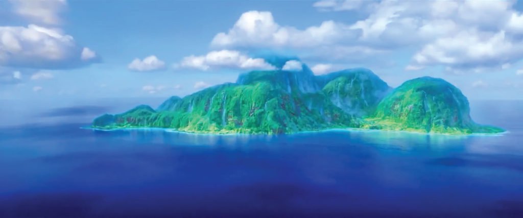 Cena do filme Moana  a ilha da deusa Te Fiti