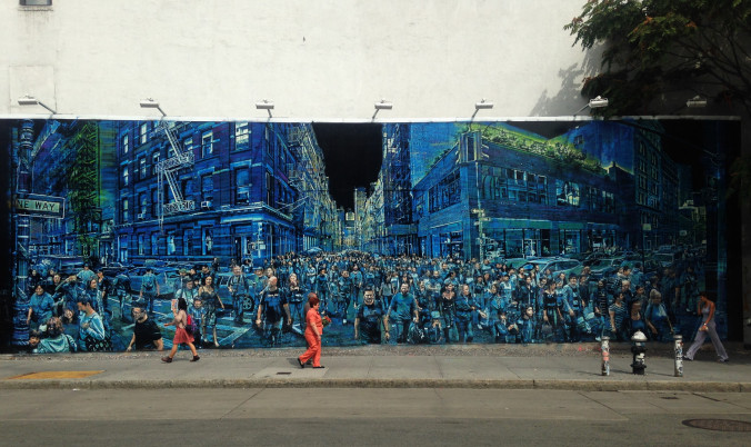 Mural grafitado na E Houston Street, na esquina com a Bowery, em Manhattan. Foto: Dbora Costa e Silva
