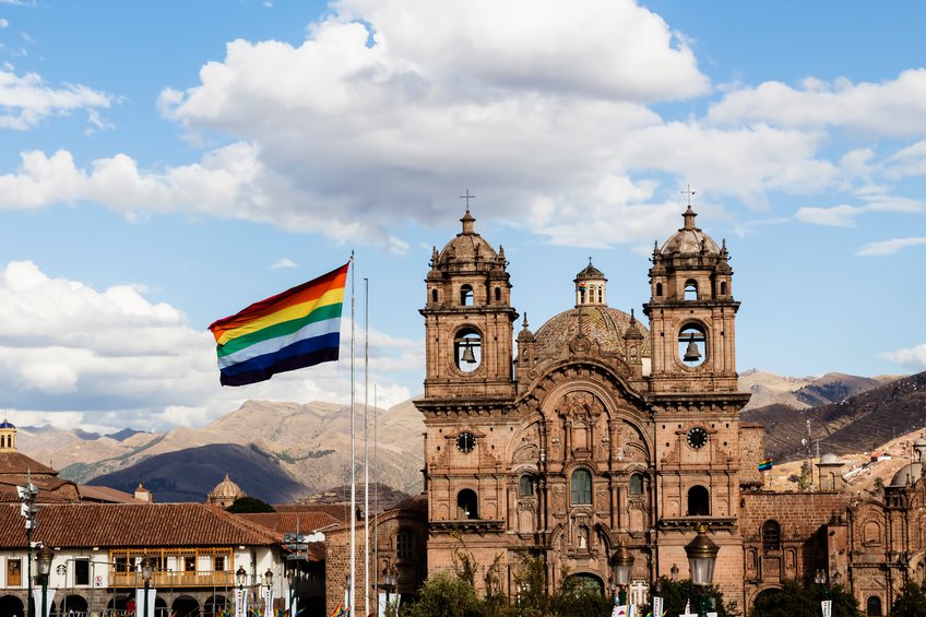 Vista da praa central de Cusco, no Peru