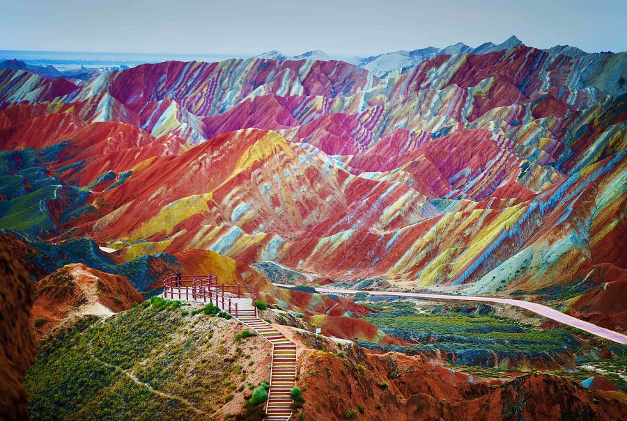 Montanhas coloridas em Zhangye Danxia National Geological Park, China
