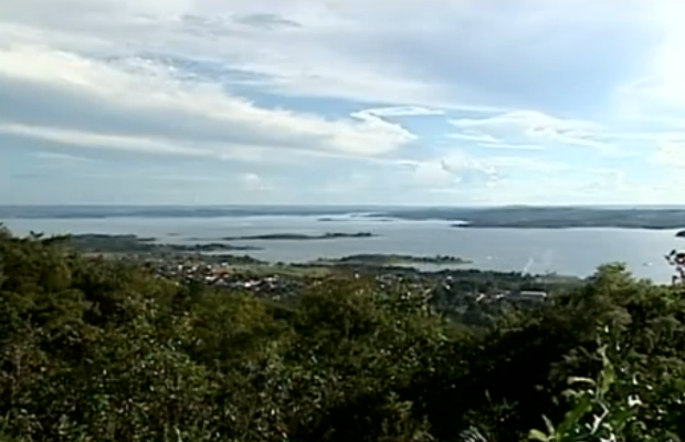 Lago Azul sofreu seca, mas já está se recuperando Goiás Três Ranchos (Foto: Reprodução/TV Anhanguera)