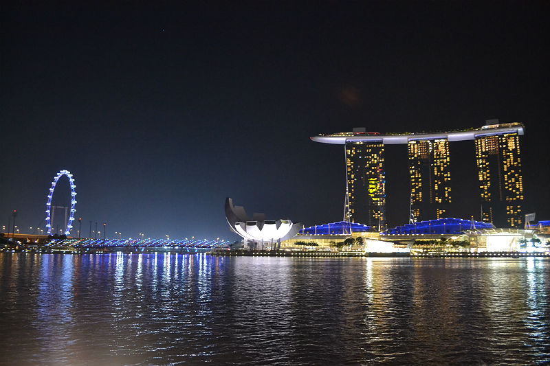 Show de luzes da Marina Bay Sands (Fotos: Tatiane/Arquivo pessoal)