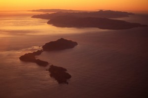 Aerial Channel Islands looking west.