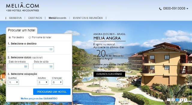 Melia.com cresceu 36% no Brasil em 2014