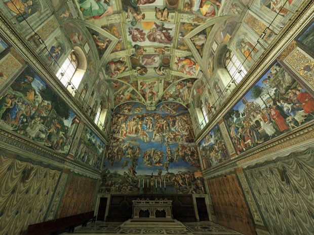 Capela Sistina em 360°, do site do Vaticano (Foto: Reprodução/vatican.va)