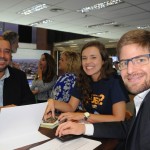 Adriano Gomes e Bruna Castro, da CVC, com Gonzalo Romero, da Aerolineas