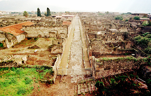 Vista da stio arqueolgico de Pompeia