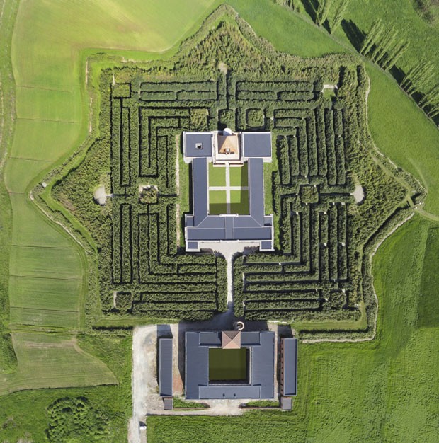 Vista aérea do labirinto de Franco Maria Ricci, na Itália (Foto: Carlo Vannini /Divulgação)