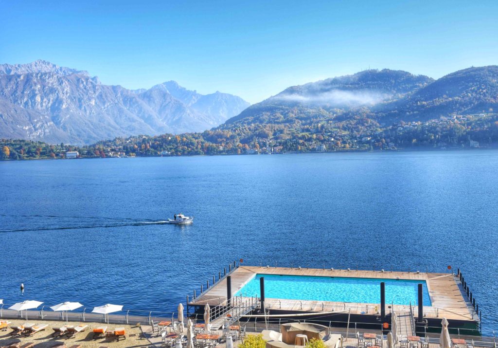 Vista das janelas do Grand Hotel Tremezzo, Lago di Como, Itlia