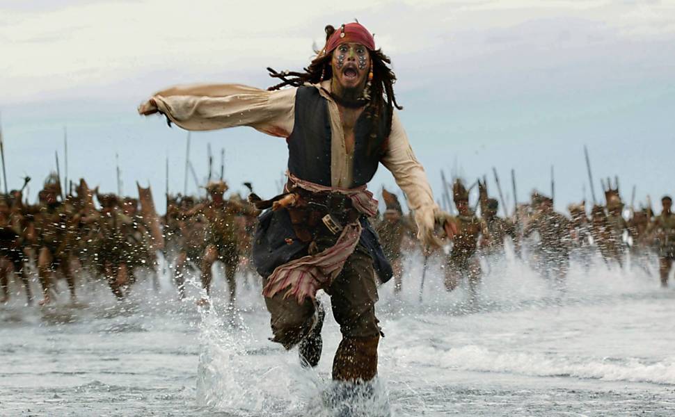 Piratas do Caribe, com Jonnhy Depp