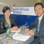 Adriana Subercaseaux, da South African Airways, e Rodrigo Galaz, da Mediterraneo Tour Operator
