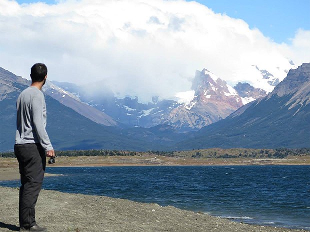 Frio no percurso argentino foi um desafio para o casal (Foto: Arquivo pessoal)