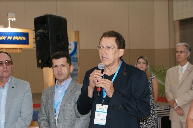 Elpdio Nogueira, secretrio de Turismo de Fortaleza, durante a abertura do evento