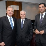 Edmar Bull, presidente da Abav Nacional, Mario Carvalho, da TAP, e Carlos Antunes, da Alitalia