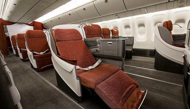 A nova classe executiva Premium Business oferece assentos full flat que reclinam atÃ© 180 graus - Foto: TAM | DivulgaÃ§Ã£o