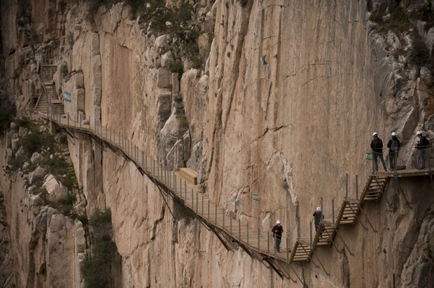 O Caminito del Rey, considerado uma das trilhas mais perigosas do mundo (Foto: Jorge Guerrero/AFP)