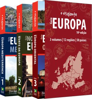 Box com trs livros do Guia O Viajante - Europa