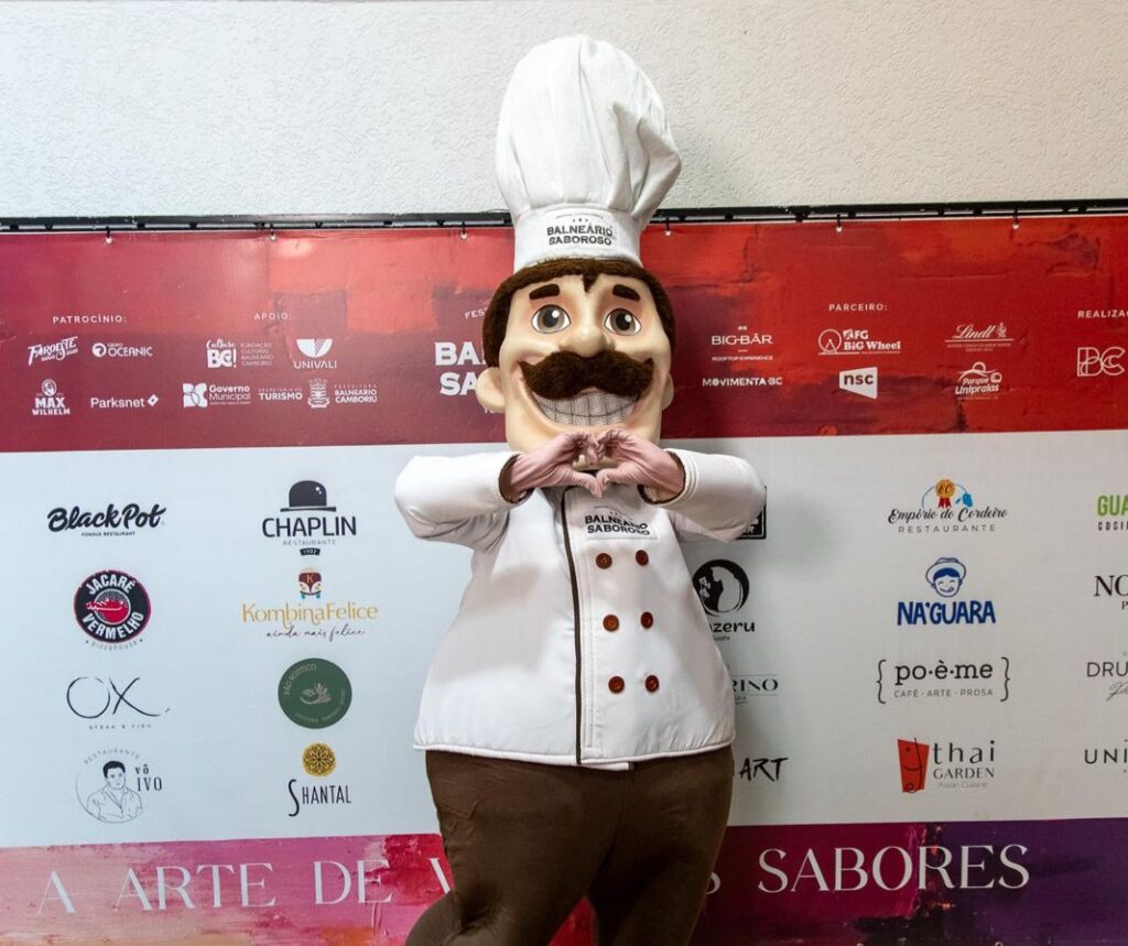 O mascote do Balneário Saboroso, Chefinho. Crédito: Divulgação